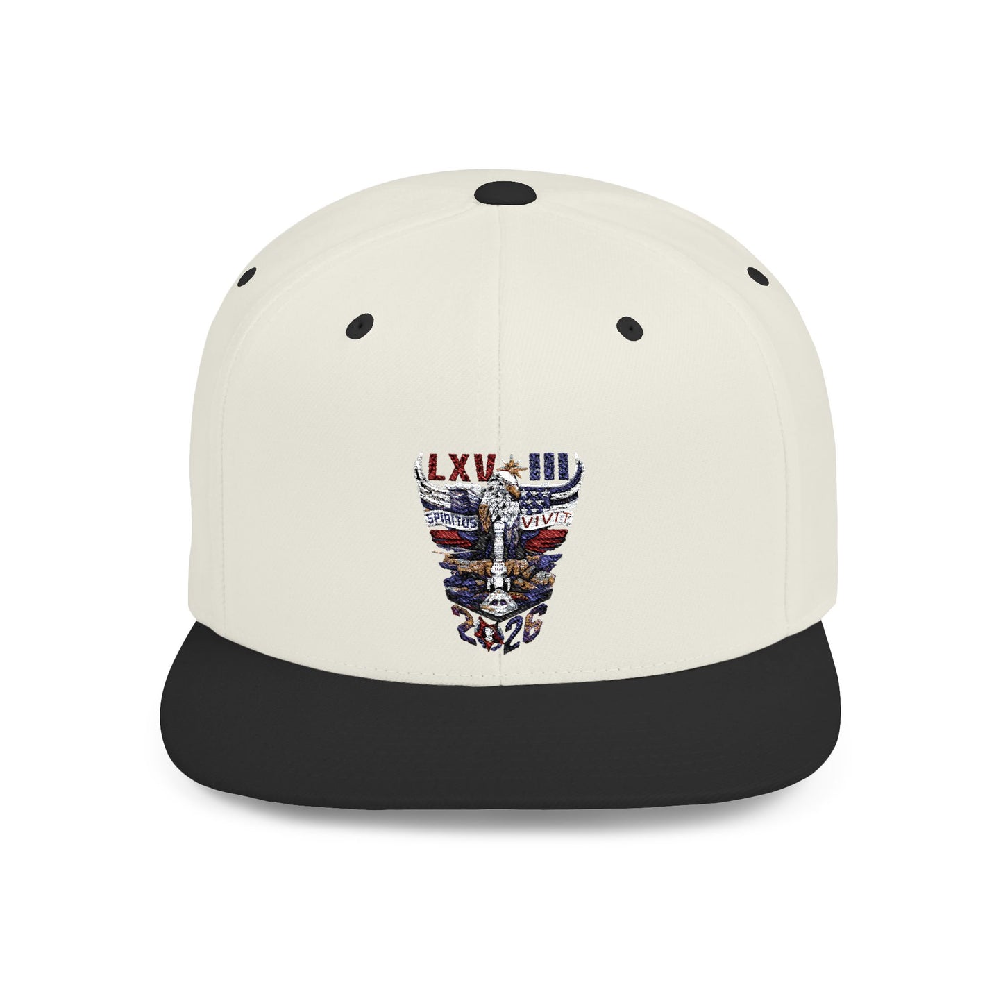 '26 Embroidered Flat Bill Snapback Hat