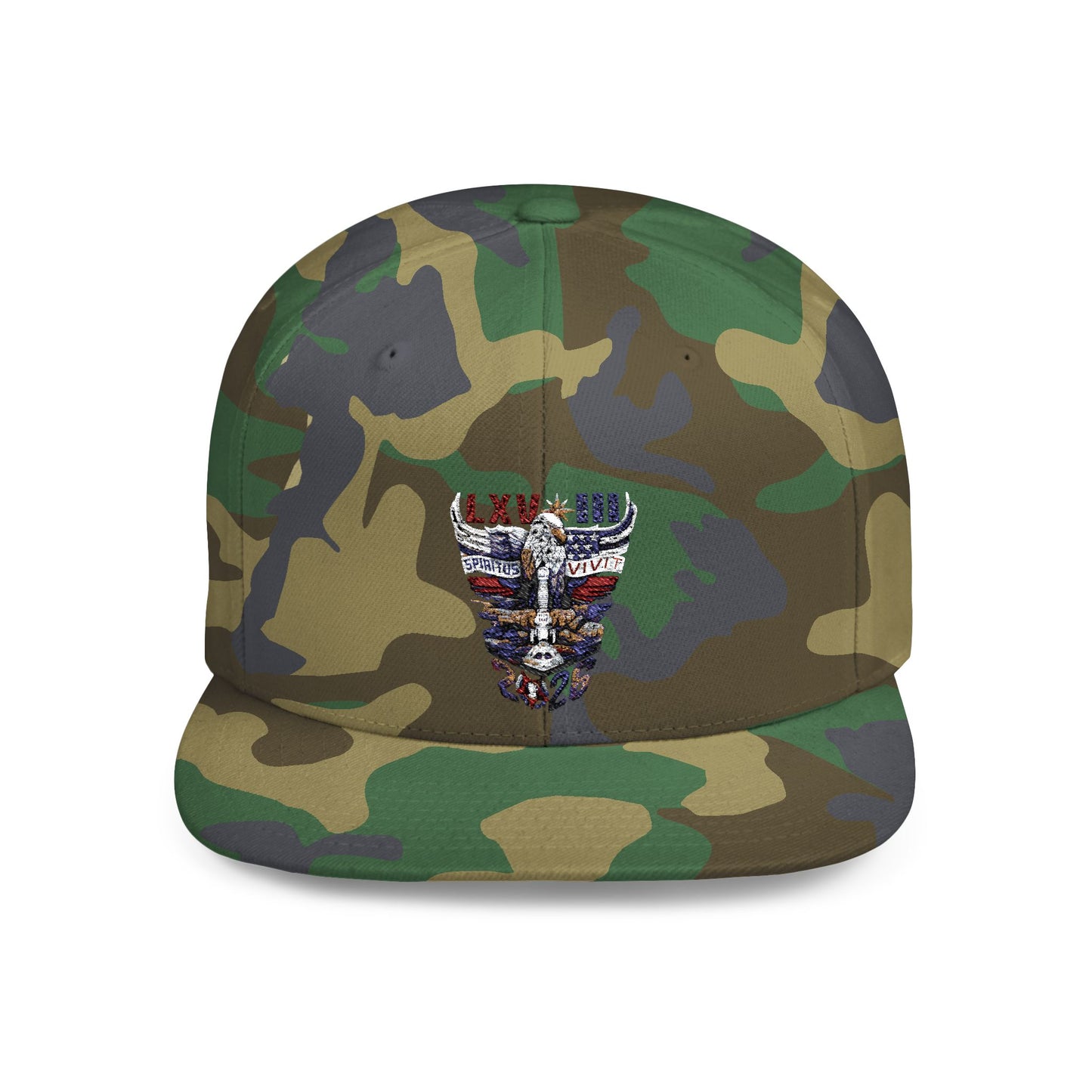 '26 Embroidered Flat Bill Snapback Hat