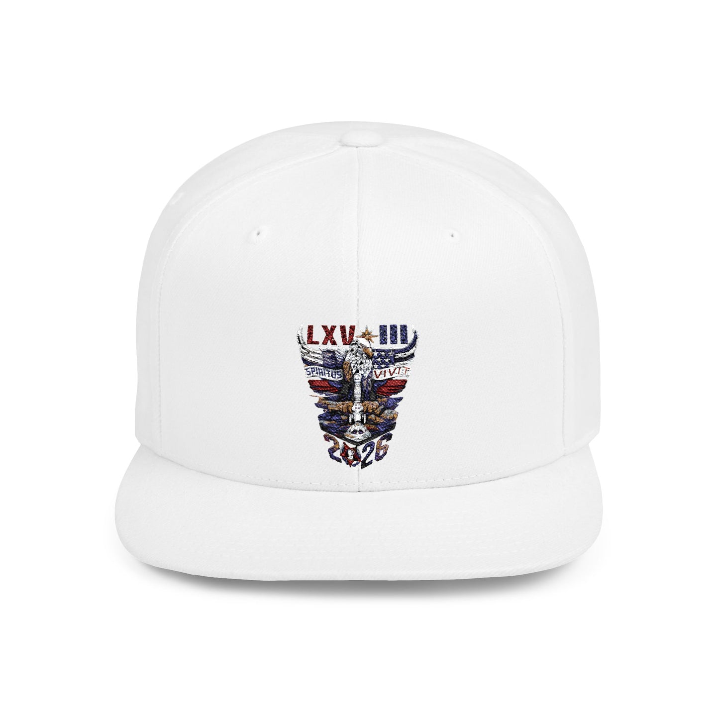 '26 Embroidered Flat Bill Snapback Hat